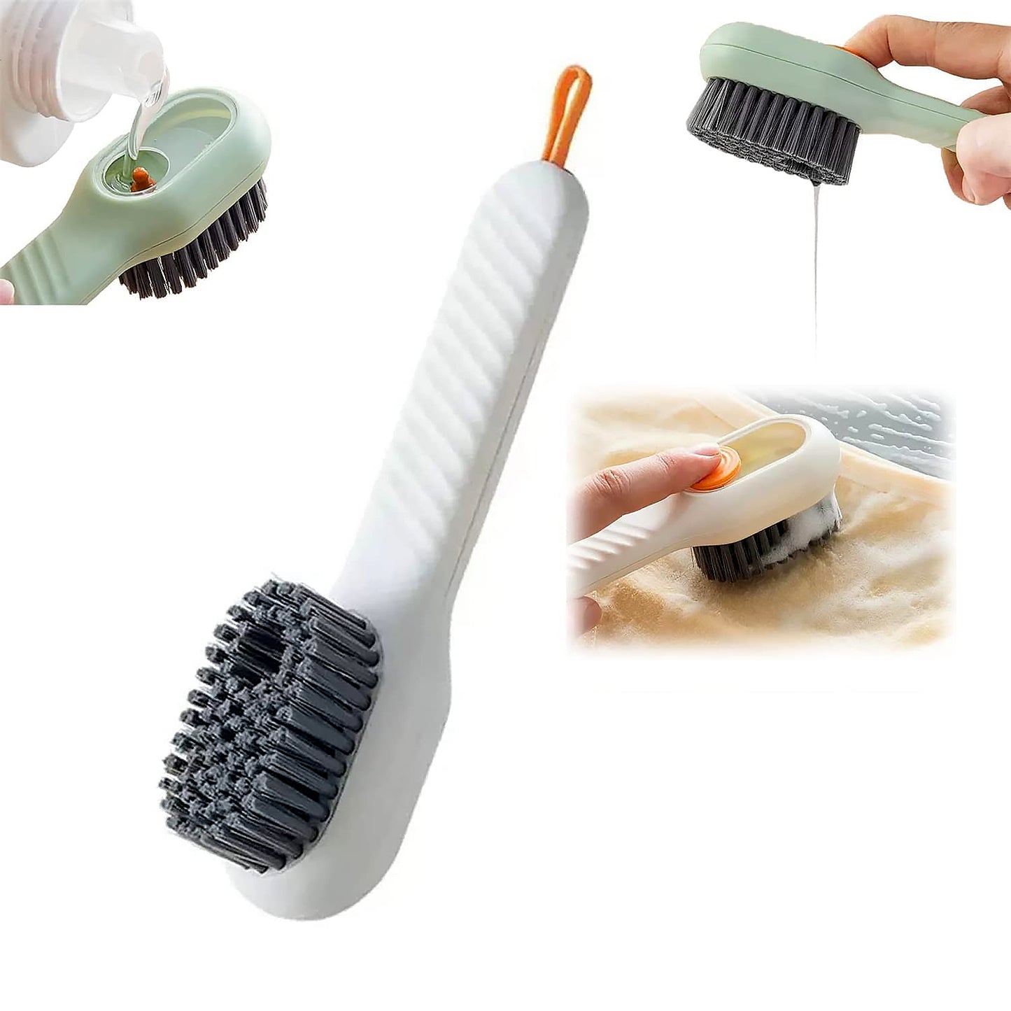 17928 Multifunctional Scrubbing Brush With Liquid  Soap Dispenser Cleaning Brush With Liquid  Soap Dispenser Shoe Brush For Cleaning Cloth Cleaning Brush With Handleliquid Shoe Brush For Shoe Clothes (1 Pc)